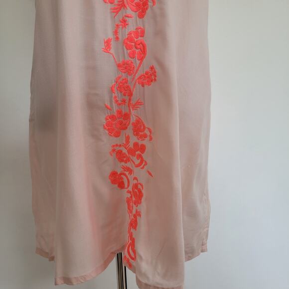 Boden Swim Cover Up Dress Embroidered Pink Viscose V Neck Tassel Women 4 - Picture 4 of 11